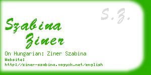 szabina ziner business card